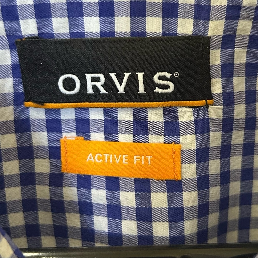 Orvis Men's Blue and White Gingham Button Down Long Sleeve Shirt Size:XL - Picture 4 of 6